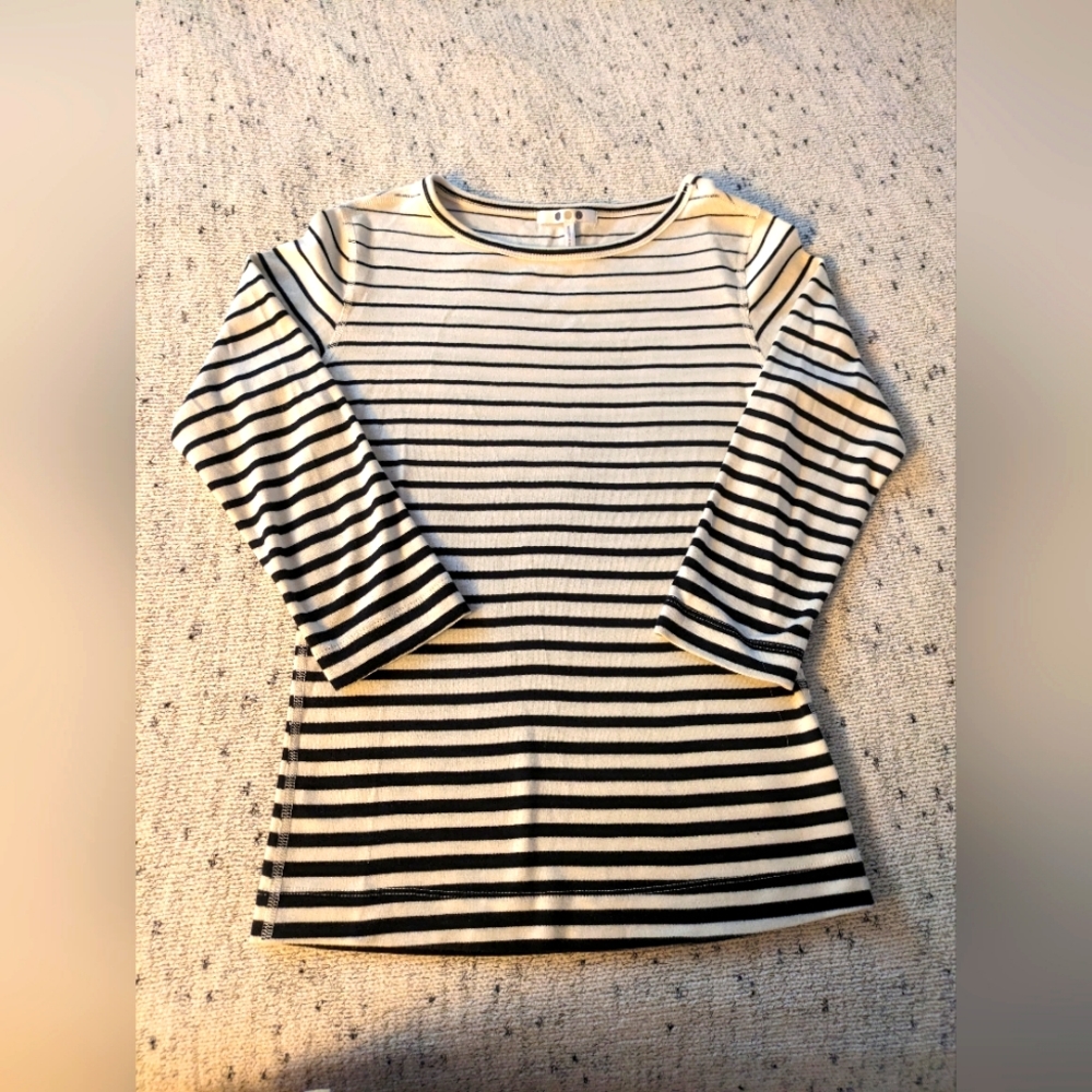 Three Dots striped shirt 3/4 length sleeves size S